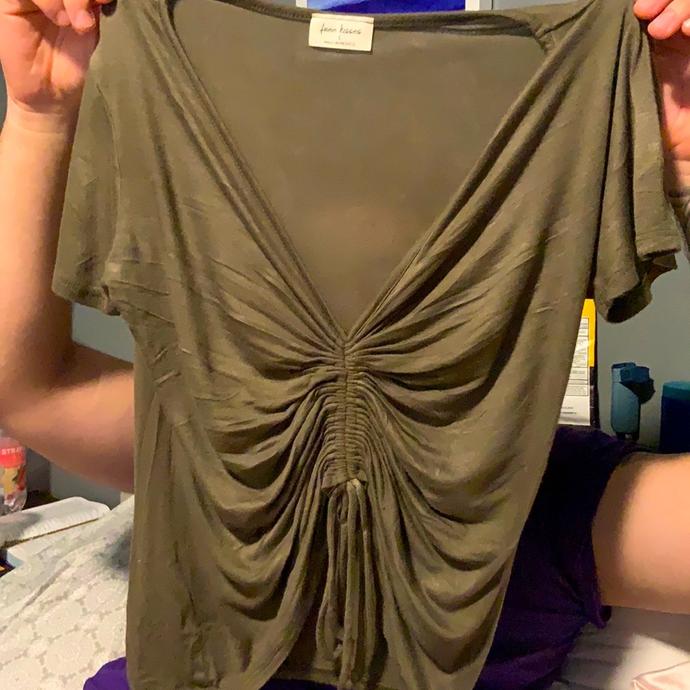 Olive green crop top